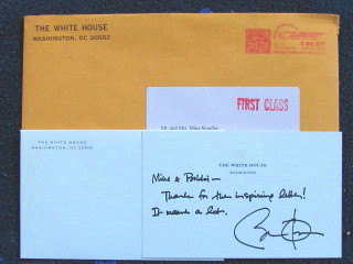 Note of Thanks from The White House